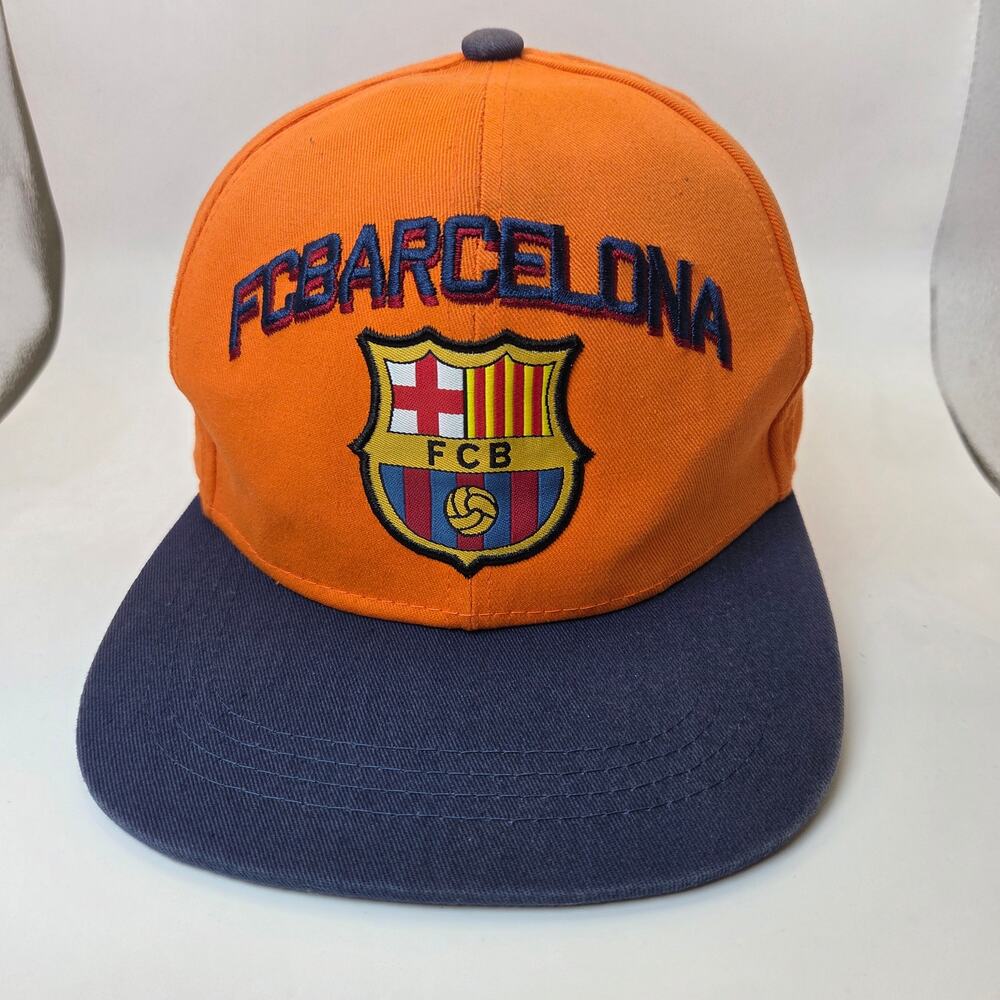 FC Barcelona Official Merchandise Snapback Hat Orange Blue FCB Soccer Cap OSFM